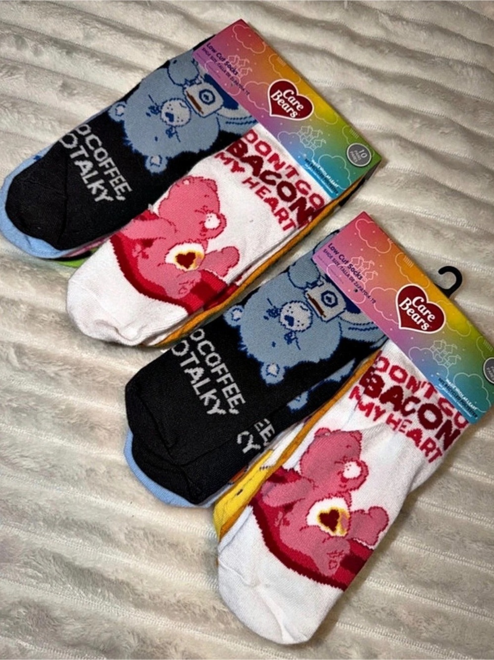 Care Bears 20 Pairs Low Cut Socks Multicolor & Black